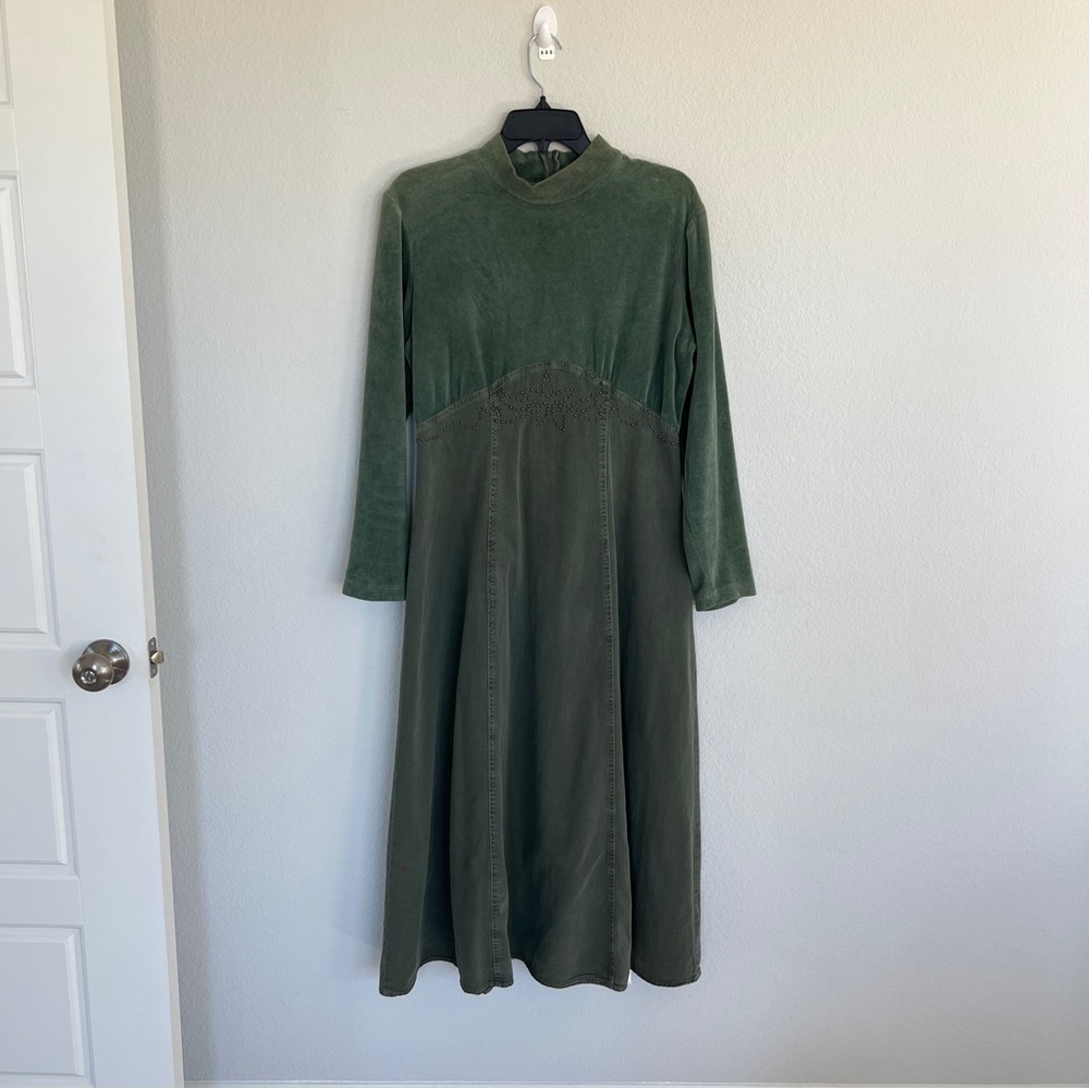 Nina Piccalino Vintage 90’s Olive Green Dress Size 12